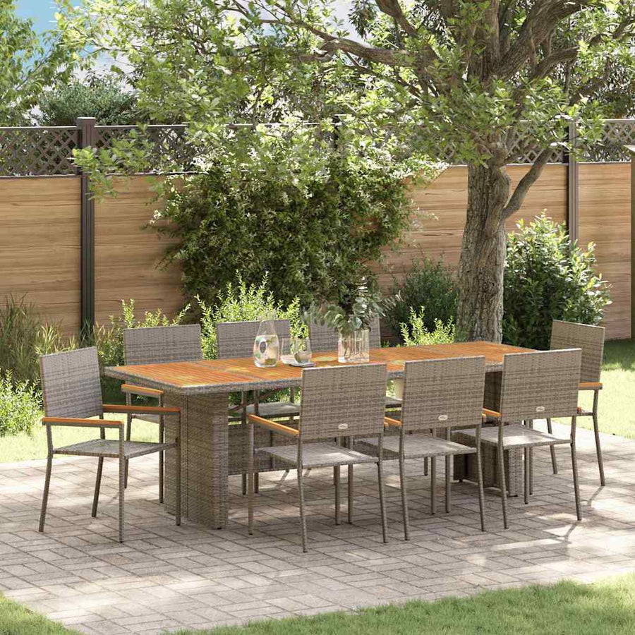 Tuin Eetset 9 Pcs Poly Riet 8-Persoons