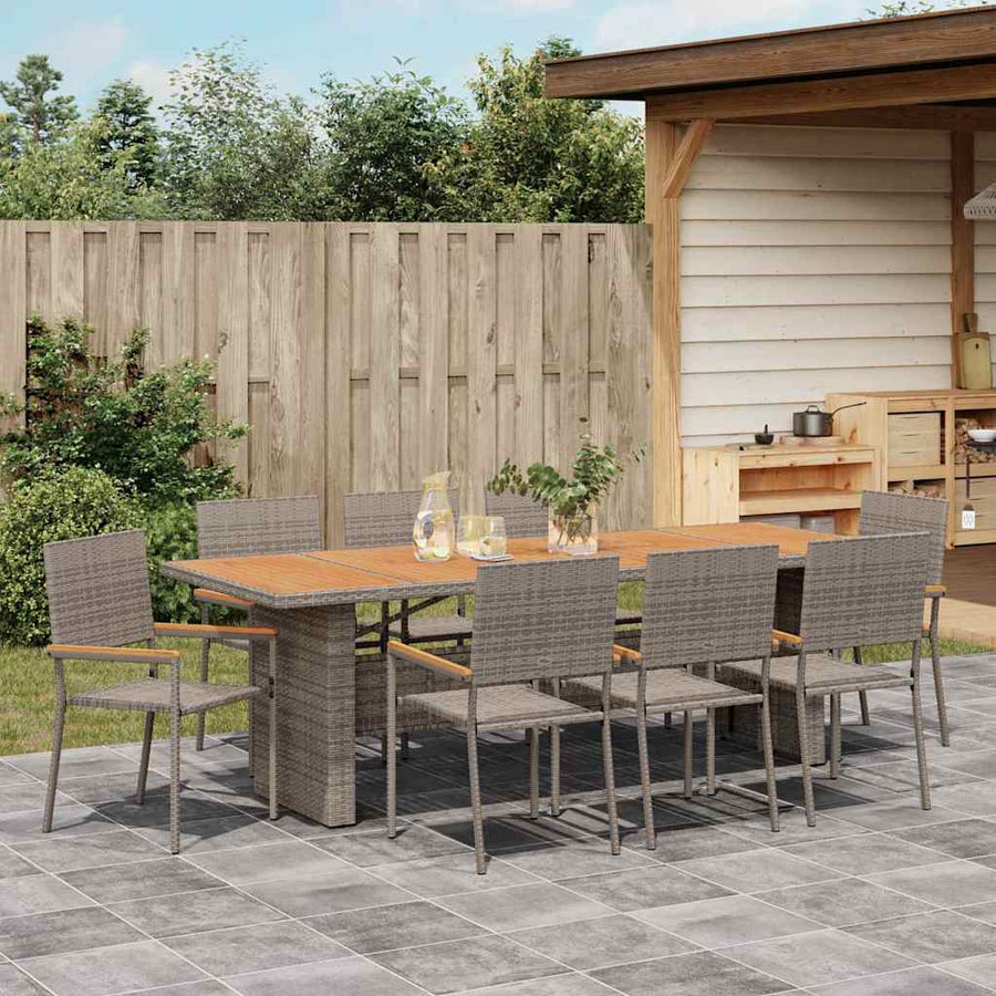 Tuin Eetset 9 Pcs Poly Riet 8-Persoons