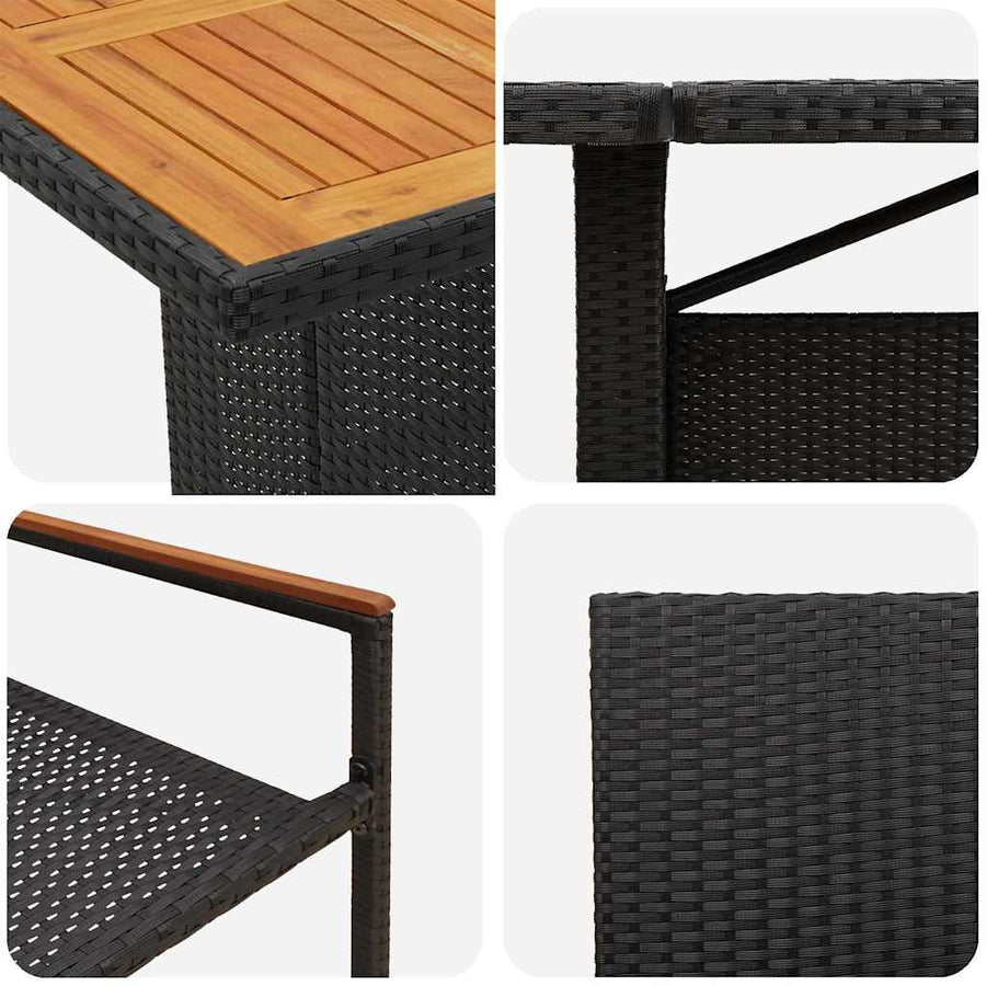 Tuin Eettafelset 11 Pcs Poly Rattan 10-Persoons