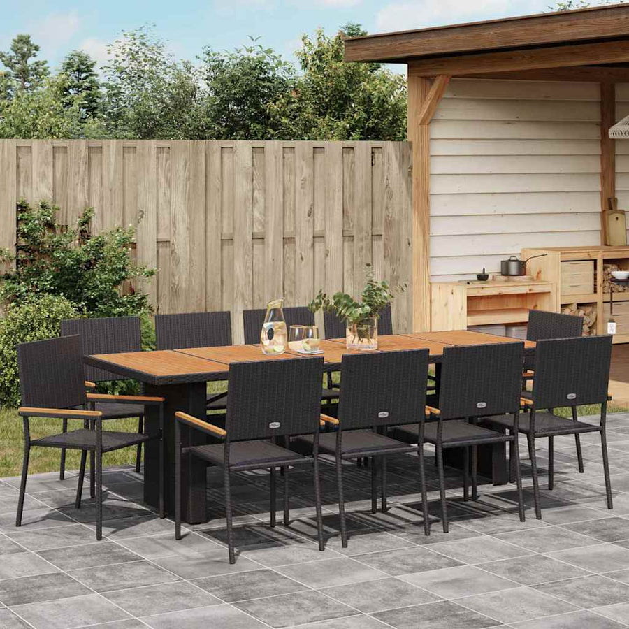 Tuin Eettafelset 11 Pcs Poly Rattan 10-Persoons