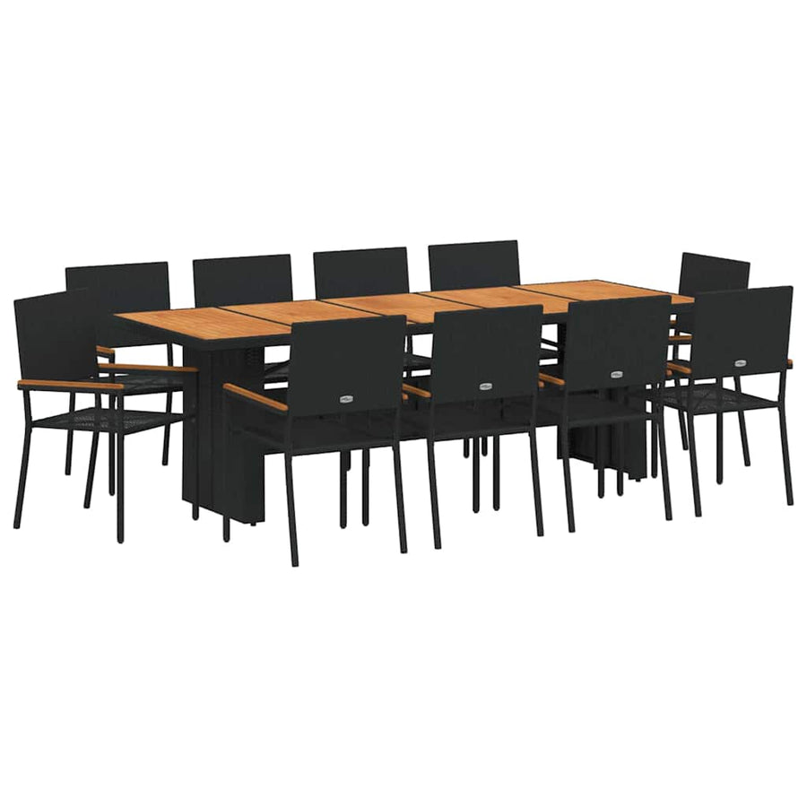 Tuin Eettafelset 11 Pcs Poly Rattan 10-Persoons