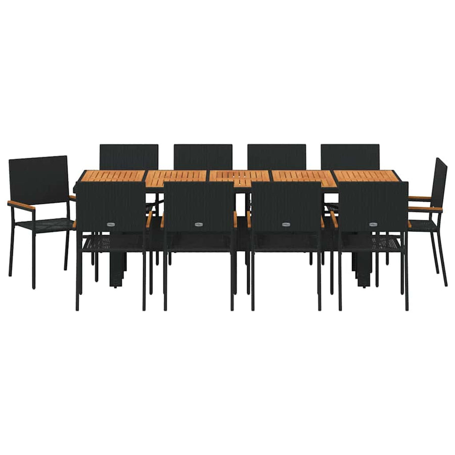 Tuin Eettafelset 11 Pcs Poly Rattan 10-Persoons