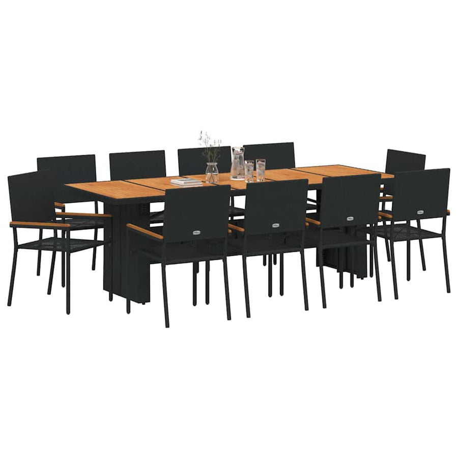 Tuin Eettafelset 11 Pcs Poly Rattan 10-Persoons