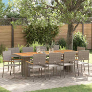 Tuinset poly riet 10 personen grijs