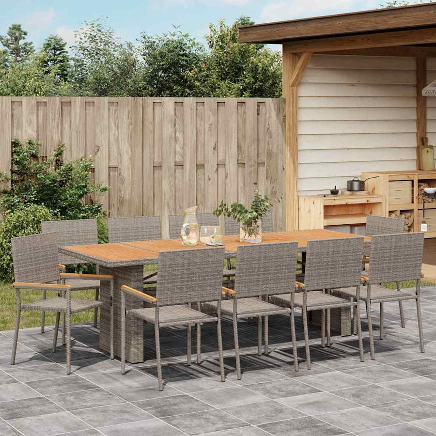 Tuin Eetset 11 Pcs Poly Riet 10-Persoons
