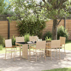 Eettafelset tuin 7-delig poly rattan beige 190x80x75 cm