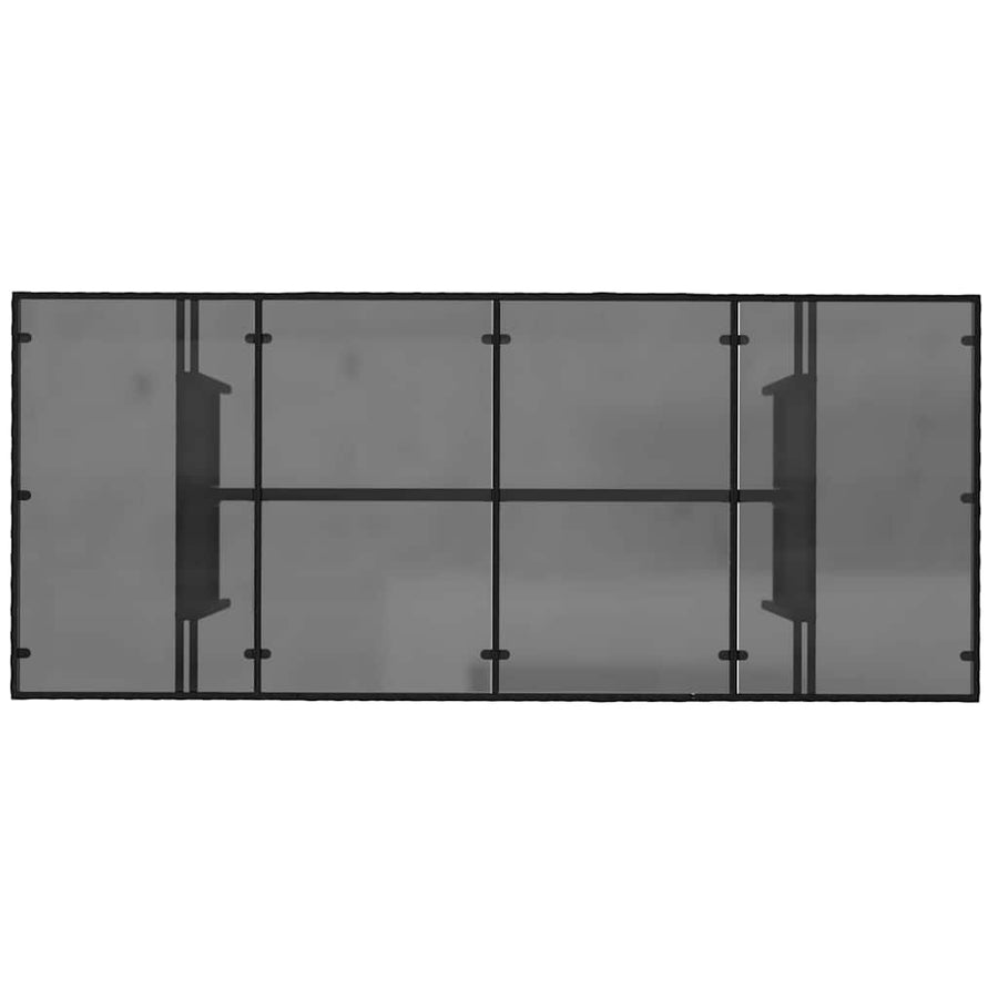 Tuin eettafelset 9 pcs Zwart poly rattan
