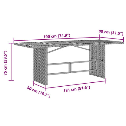 Tuin eettafelset 7 pcs Zwart poly rattan