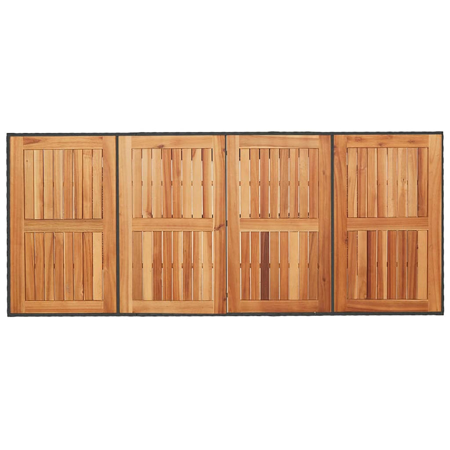 Tuin eettafelset 9 pcs Zwart poly rattan