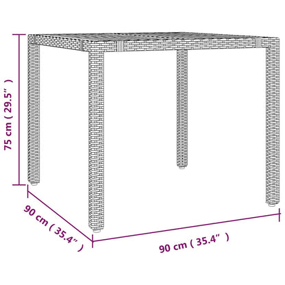 Tuin eettafelset 3 pcs Grijs en Bruin poly rattan
