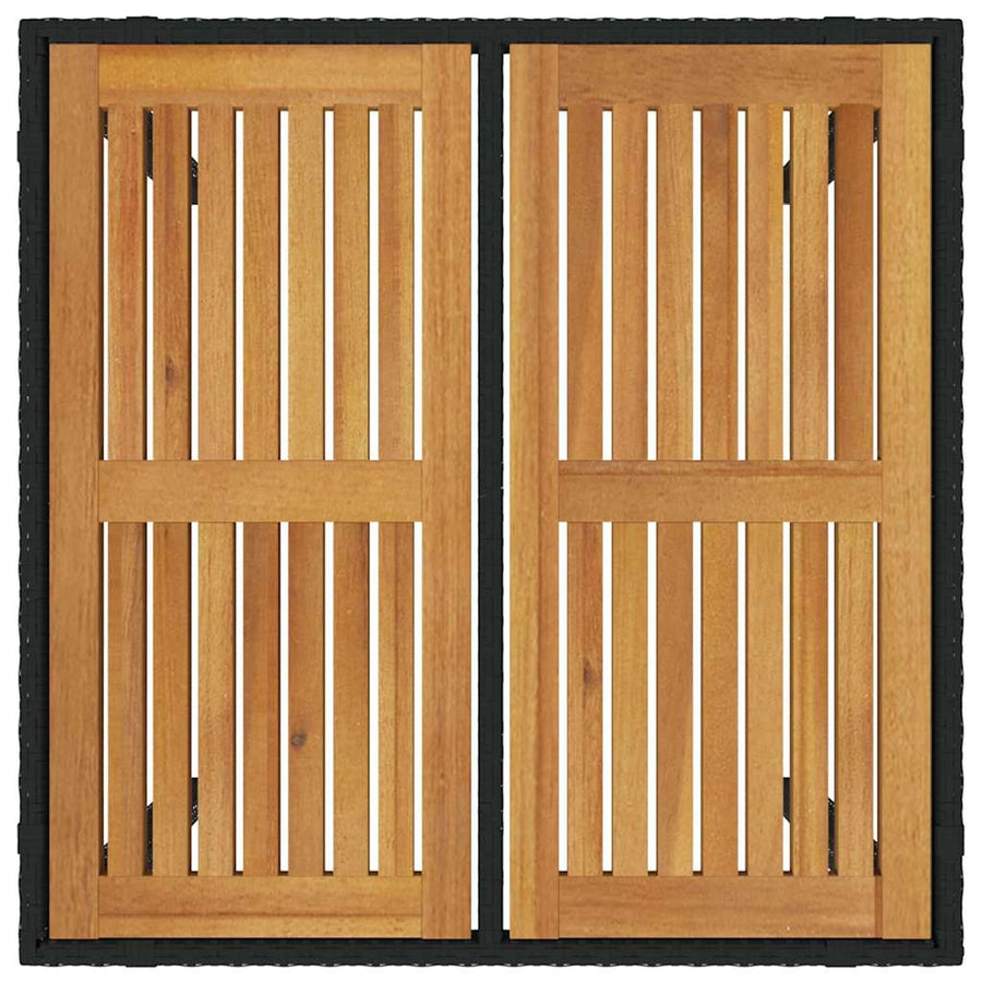 Tuin Eettafelset 5 Pcs En Bruin Poly Rattan Vierzitsbank 90 cm tafellengte Zwart