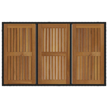 Tuin eettafelset 7 pcs Zwart en Bruin poly rattan