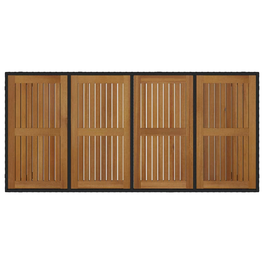 Tuin eettafelset 7 pcs Zwart en Bruin poly rattan