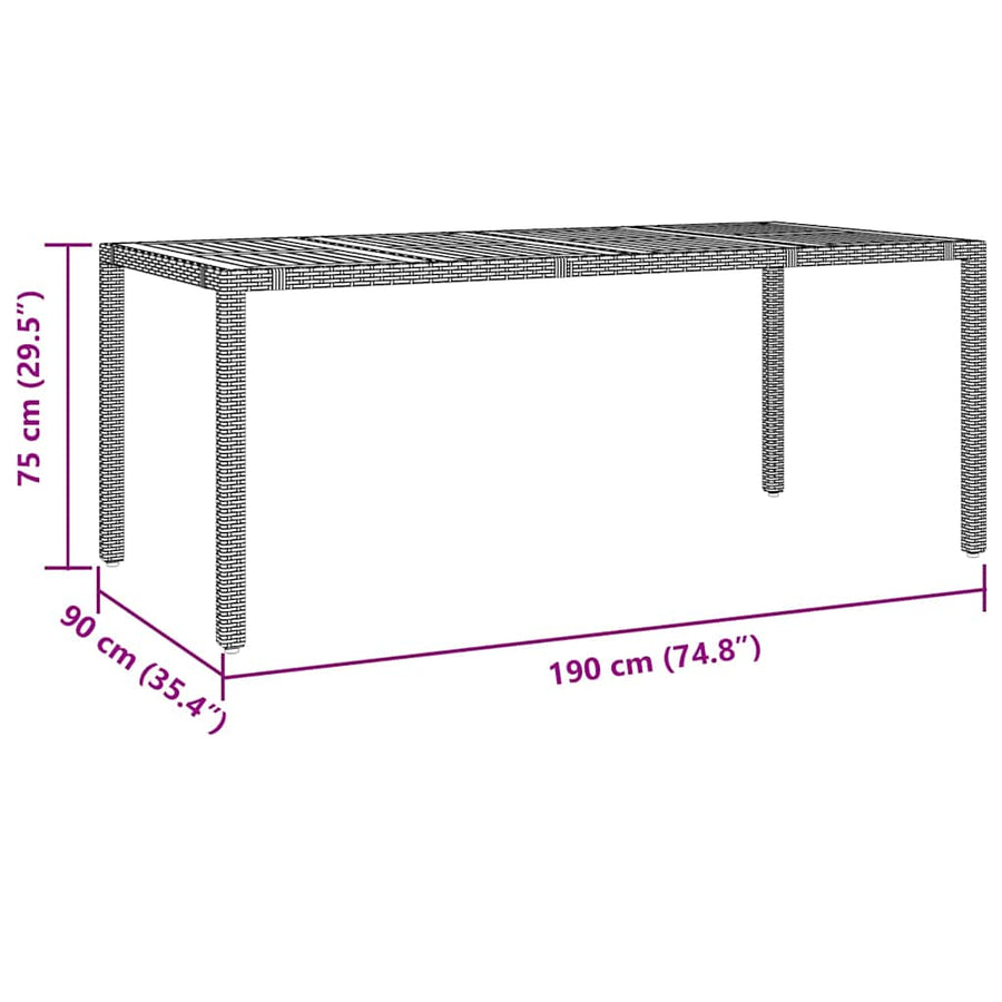 Tuin eettafelset 7 pcs Grijs en Bruin poly rattan