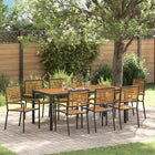 Garden Dining Set 9 pcs Black and Brown poly rattan