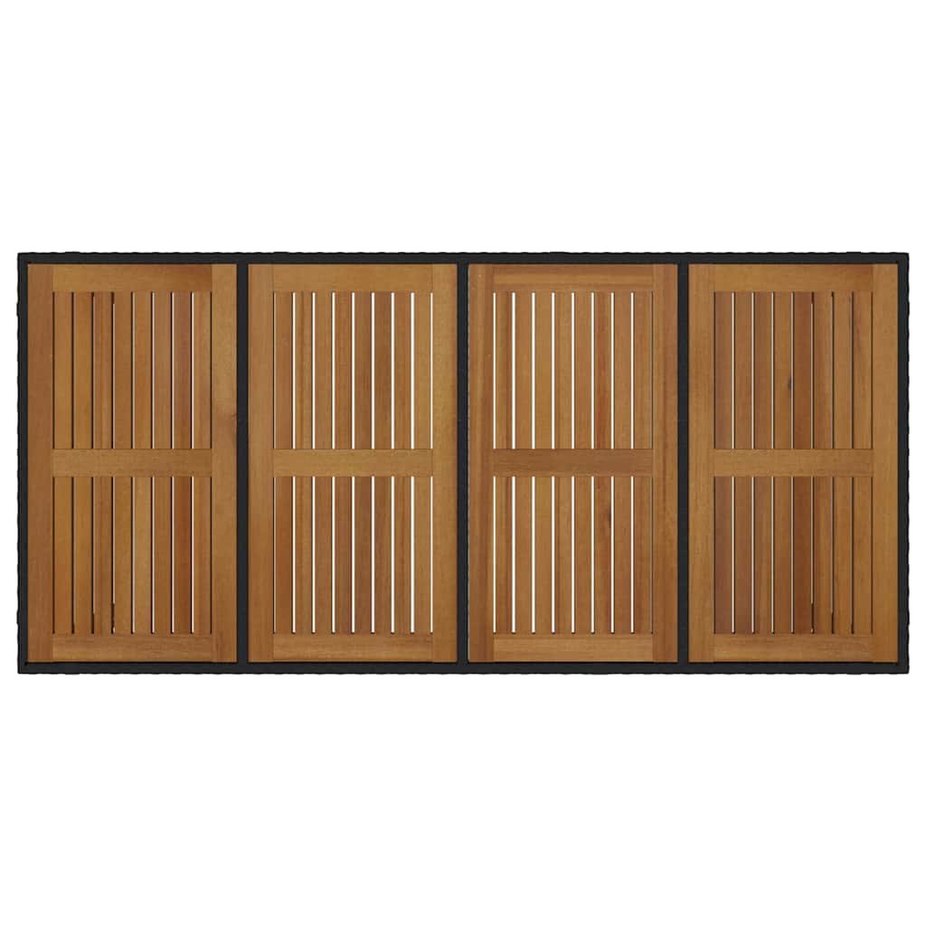 Tuin eettafelset 9 pcs Zwart en Bruin poly rattan