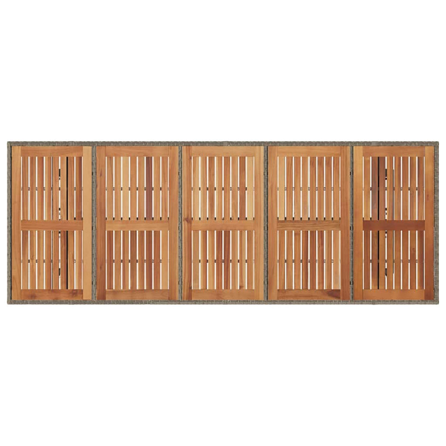 Tuin Eetset 9 Pcs En Bruin 240 X 90 X 75 Cm Poly Rattan Grijs