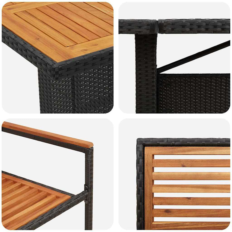 Tuin Eettafelset 11 Pcs En Bruin Poly Rattan 10-zitplaatsen