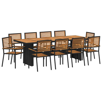 Tuin Eettafelset 11 Pcs En Bruin Poly Rattan 10-zitplaatsen