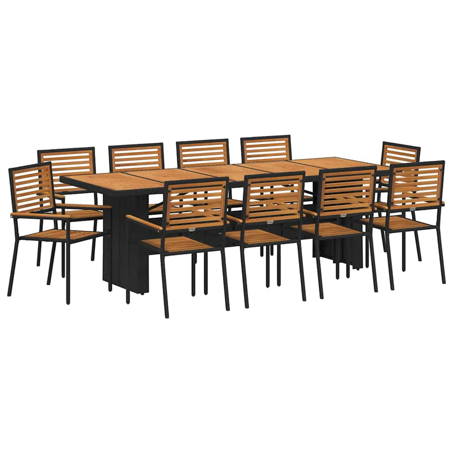 Tuin Eettafelset 11 Pcs En Bruin Poly Rattan 10-zitplaatsen
