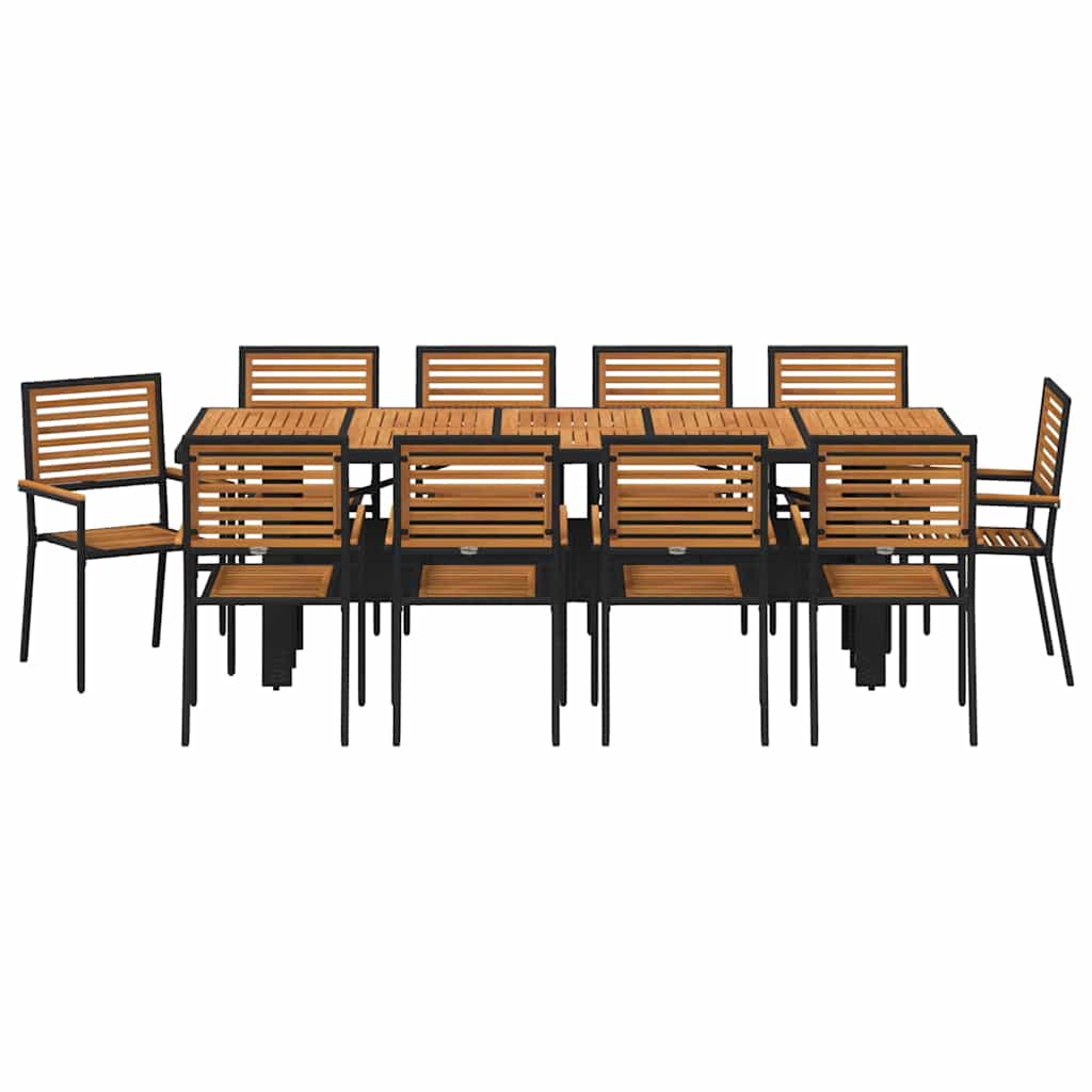 Tuin Eettafelset 11 Pcs En Bruin Poly Rattan 10-zitplaatsen