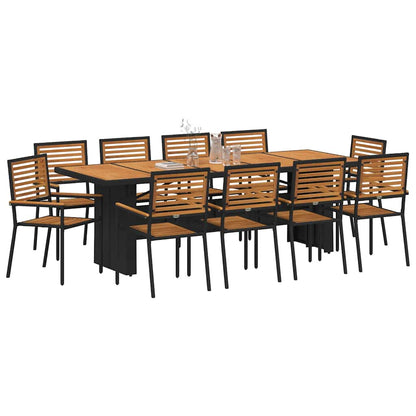 Tuin Eettafelset 11 Pcs En Bruin Poly Rattan 10-zitplaatsen