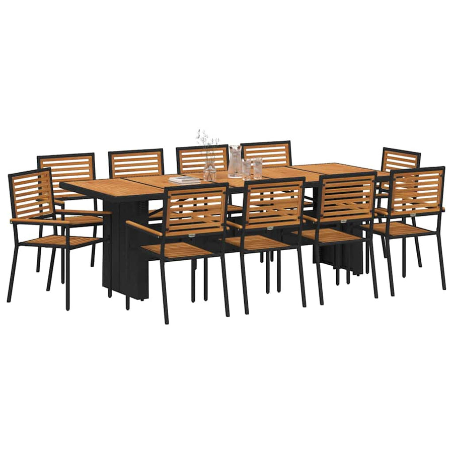 Tuin Eettafelset 11 Pcs En Bruin Poly Rattan 10-zitplaatsen