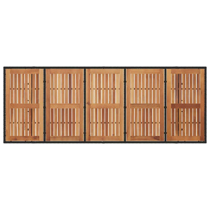 Tuin Eettafelset 11 Pcs En Bruin Poly Rattan 10-zitplaatsen