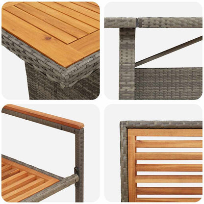 Tuin Eetset 11 Pcs 240 X 90 X 75 Cm Poly Rattan Grijs