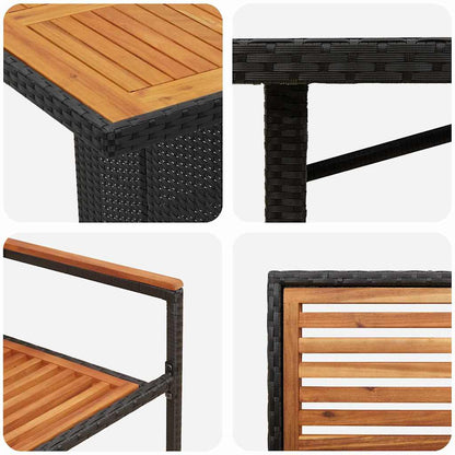 Tuin Eettafelset 7 Pcs En Bruin Poly Rattan 6-persoons Zwart