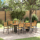 Garden Dining Set 9 pcs Black and Brown poly rattan