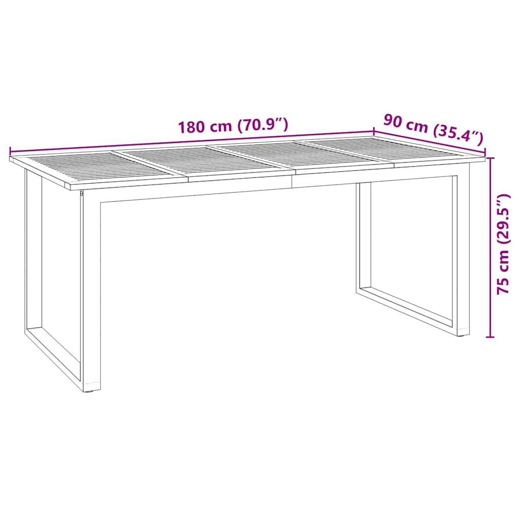 Tuin eettafelset 7 pcs Grijs Massief Acaciahout