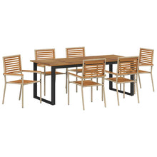 Tuin eettafelset 7 pcs Beige Massief Acaciahout