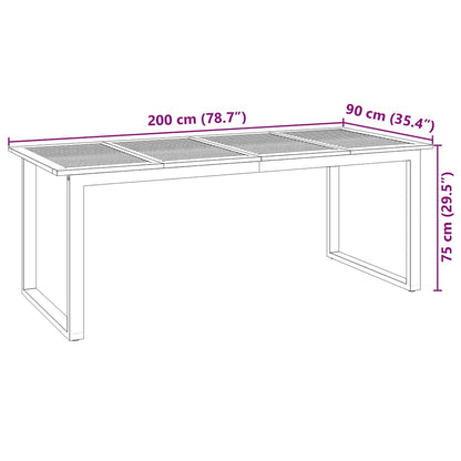 Tuin eettafelset 9 pcs Grijs Massief Acaciahout