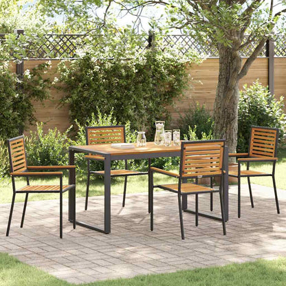 Tuin eettafelset 5 pcs Zwart en Bruin poly rattan