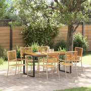 Tuin eettafelset 7-delig poly rattan acaciahout