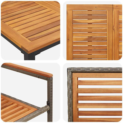 Tuin eettafelset 7 pcs Grijs en Bruin poly rattan