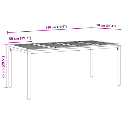 Tuin Eettafelset 7 Pcs En Bruin Poly Rattan 6-Persoons 180 cm tafellengte Zwart