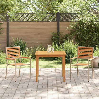 Tuin eettafelset 3 pcs Beige Massief Acaciahout