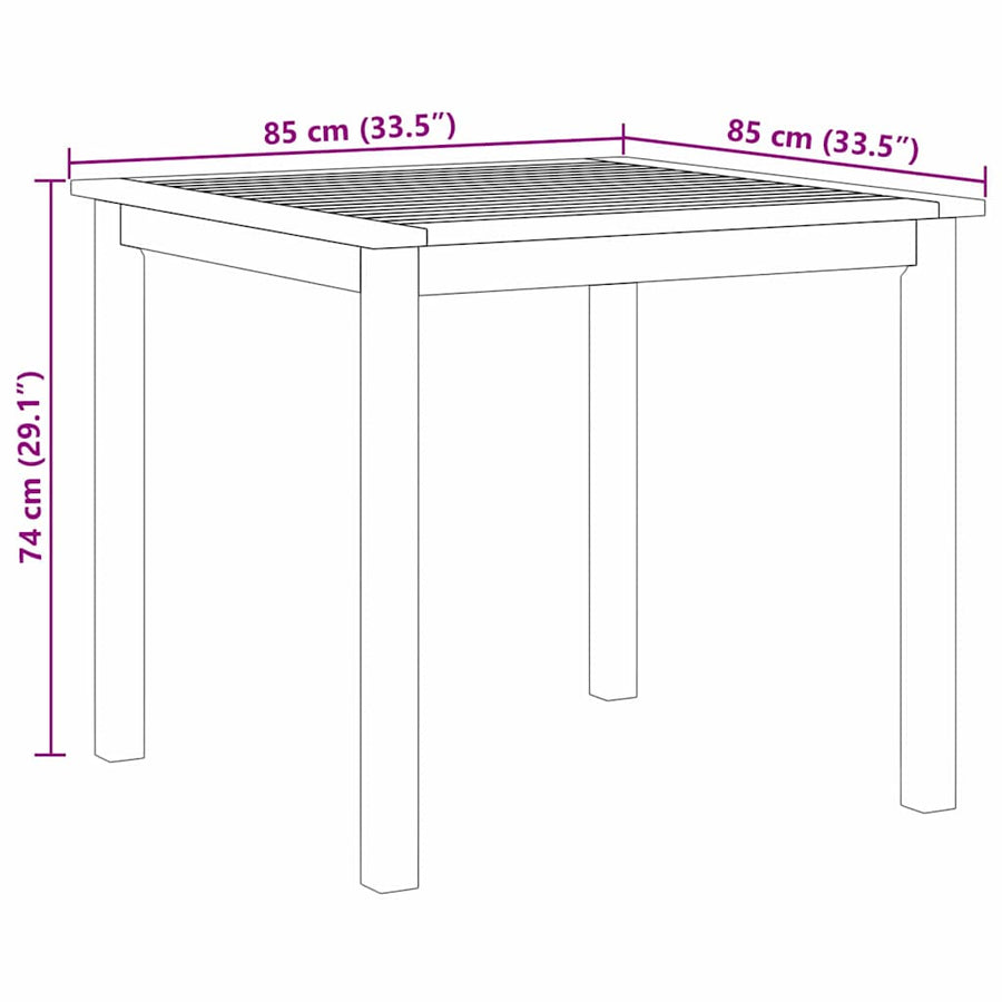 Tuin eettafelset 5 pcs Grijs Massief Acaciahout