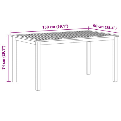 Tuin eettafelset 5 pcs Grijs Massief Acaciahout