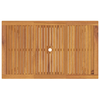 Tuin eettafelset 5 pcs Grijs Massief Acaciahout