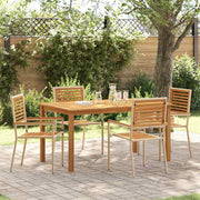 Tuin eettafelset massief acaciahout beige 5-delig