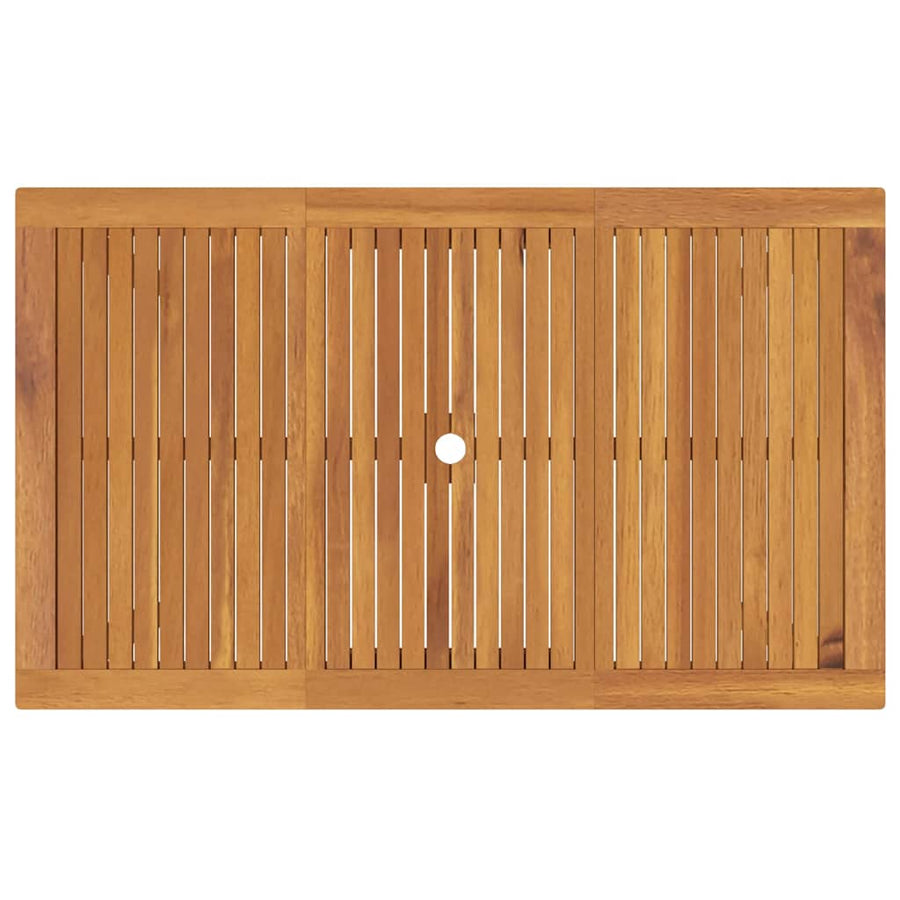 Tuin eettafelset 7 pcs Zwart Massief Acaciahout
