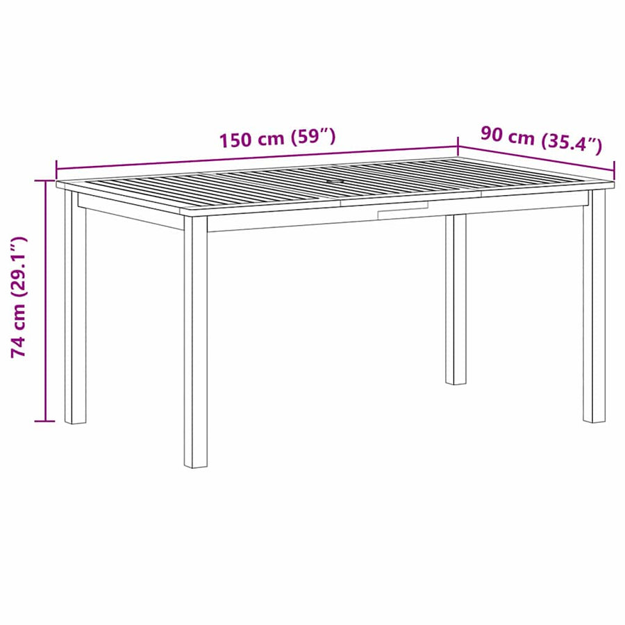 Tuin eettafelset 7 pcs Beige Massief Acaciahout