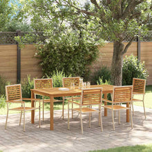 Tuin eettafelset 7 pcs Beige Massief Acaciahout