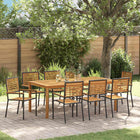 Garden Dining Set 9 pcs Black Solid Acacia Wood