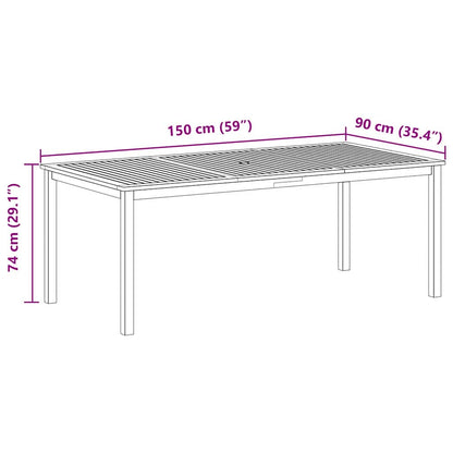Tuin eettafelset 9 pcs Zwart Massief Acaciahout
