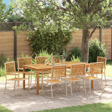 Tuin eettafelset 9 pcs Beige Massief Acaciahout