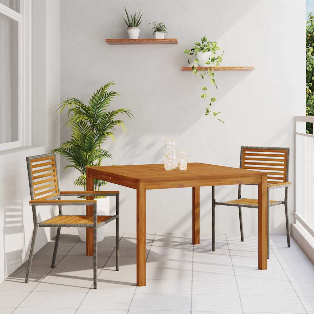 Tuin eettafelset 3 pcs Grijs Massief Acaciahout